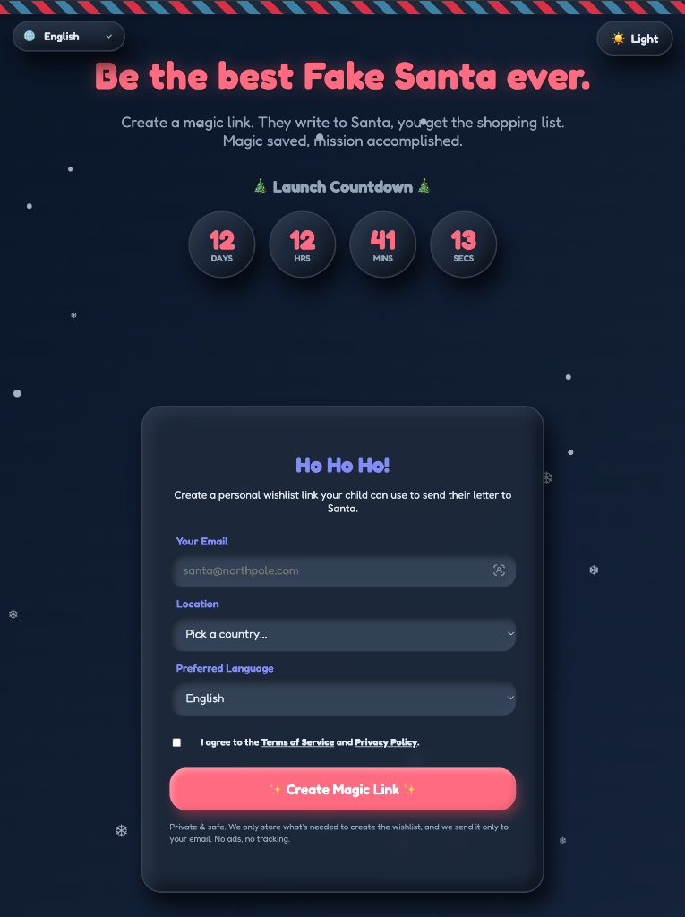 Register as Fake Santa